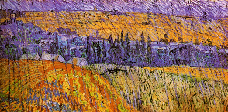 Landscape At Auvers In The Rain Van Gogh Oil Painting